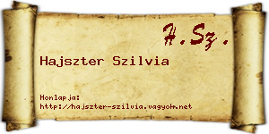 Hajszter Szilvia névjegykártya