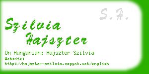 szilvia hajszter business card